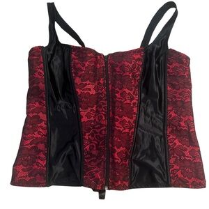 Red Black Lace Corset Bustier Top Gothic Lingerie Plus Size 4XL